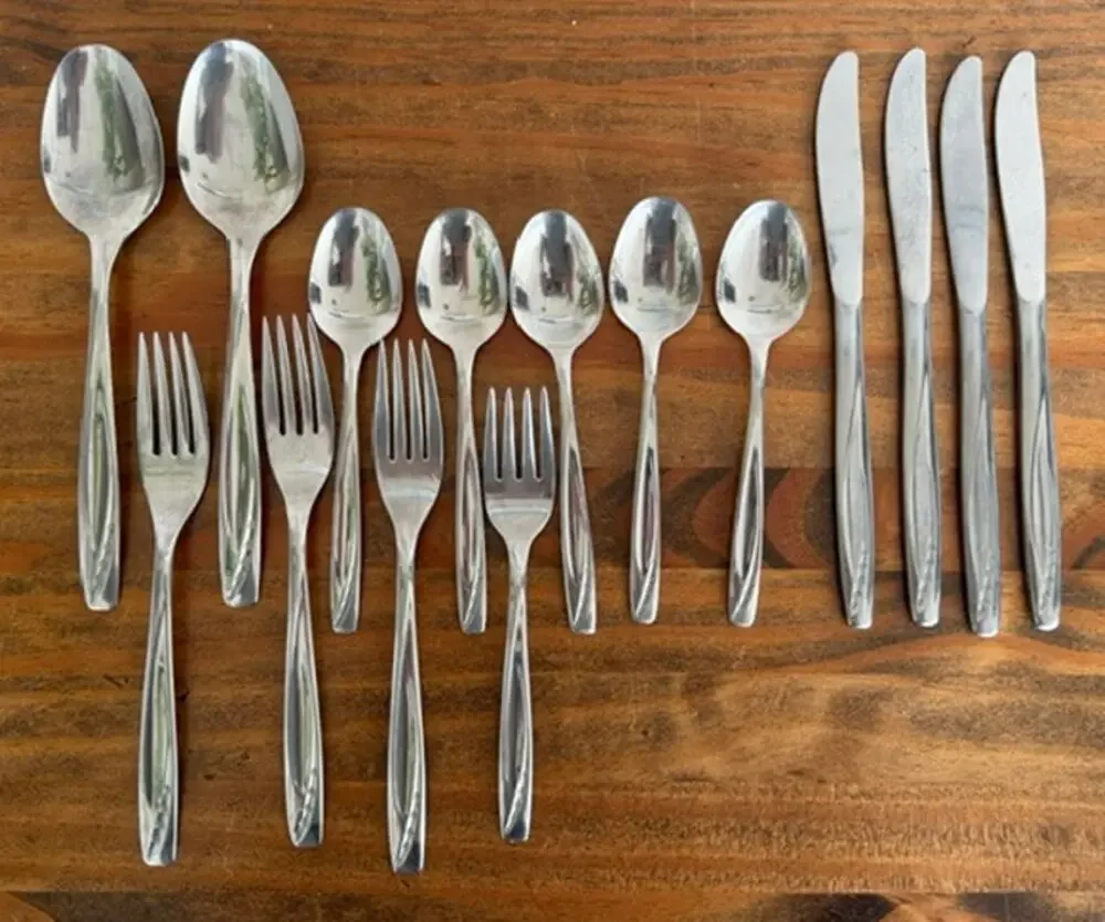 Vintage Rogers Cutlery Co Lawncrest Stainless Steel Mixed Flatware Lot MCM Retro